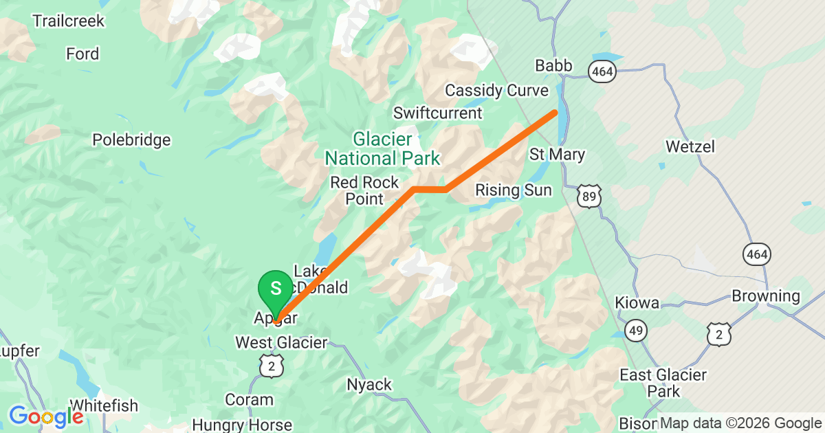 Going-to-the-Sun Road route map