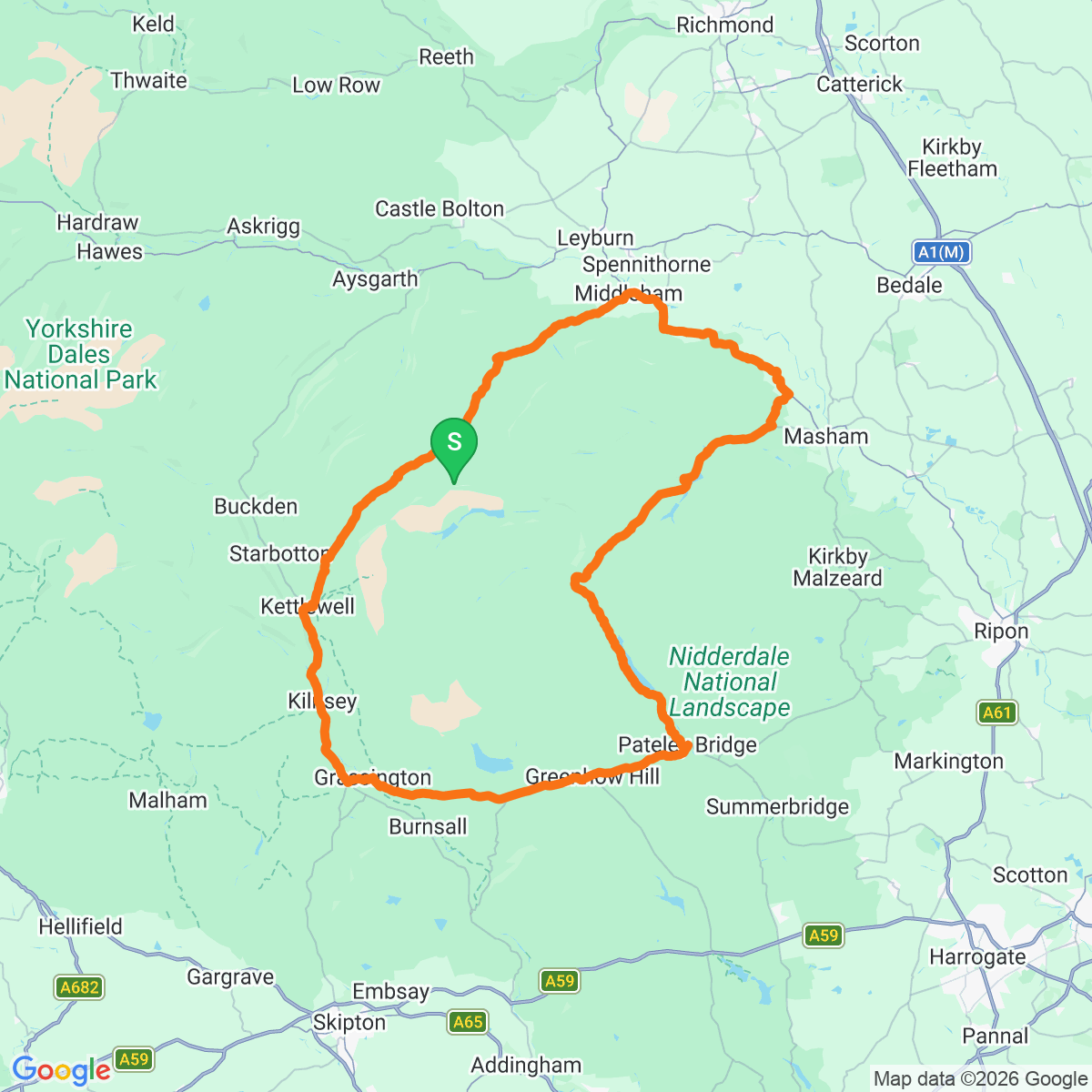 Route map for Nidderdale Skyline