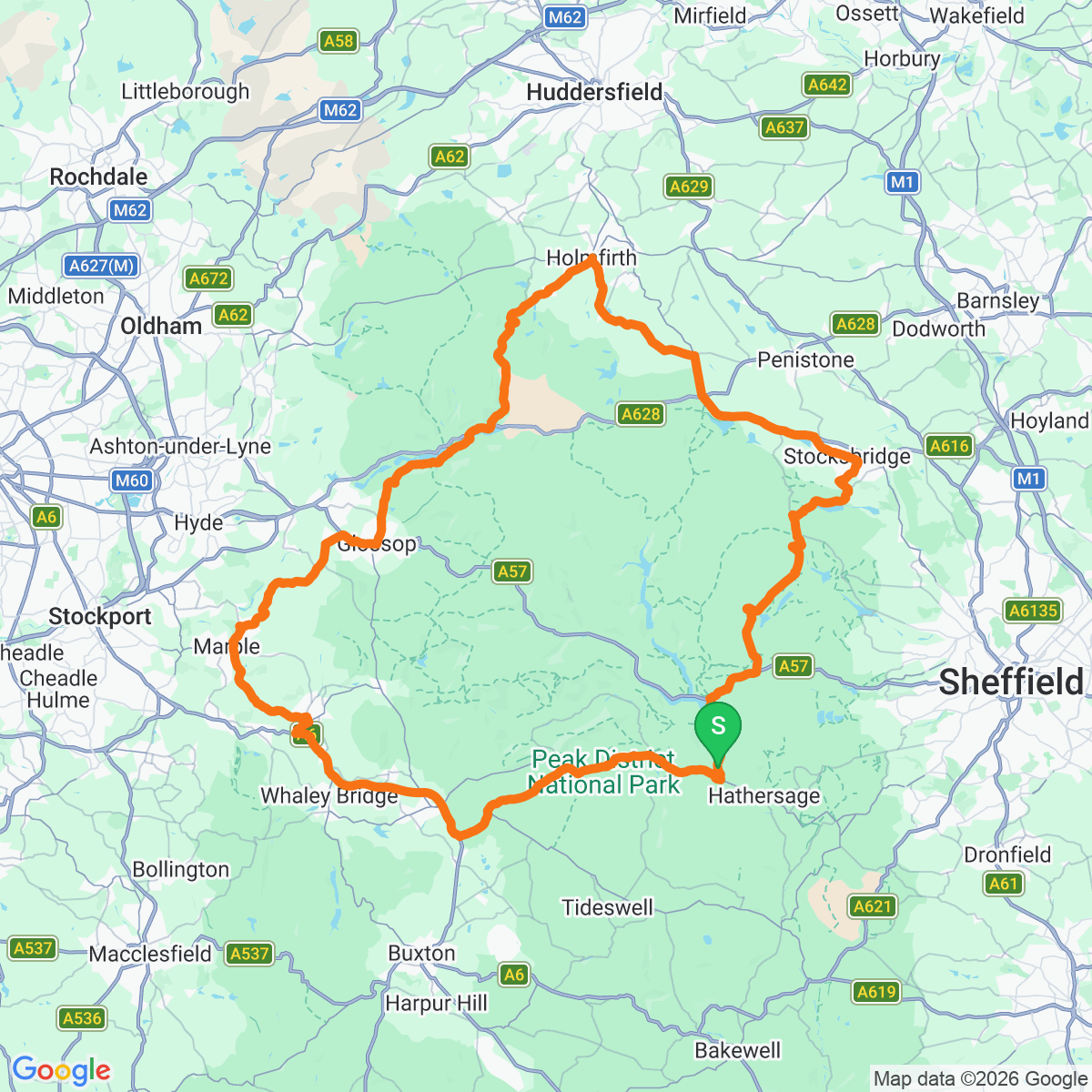 Route map for Snake Pass Explorer