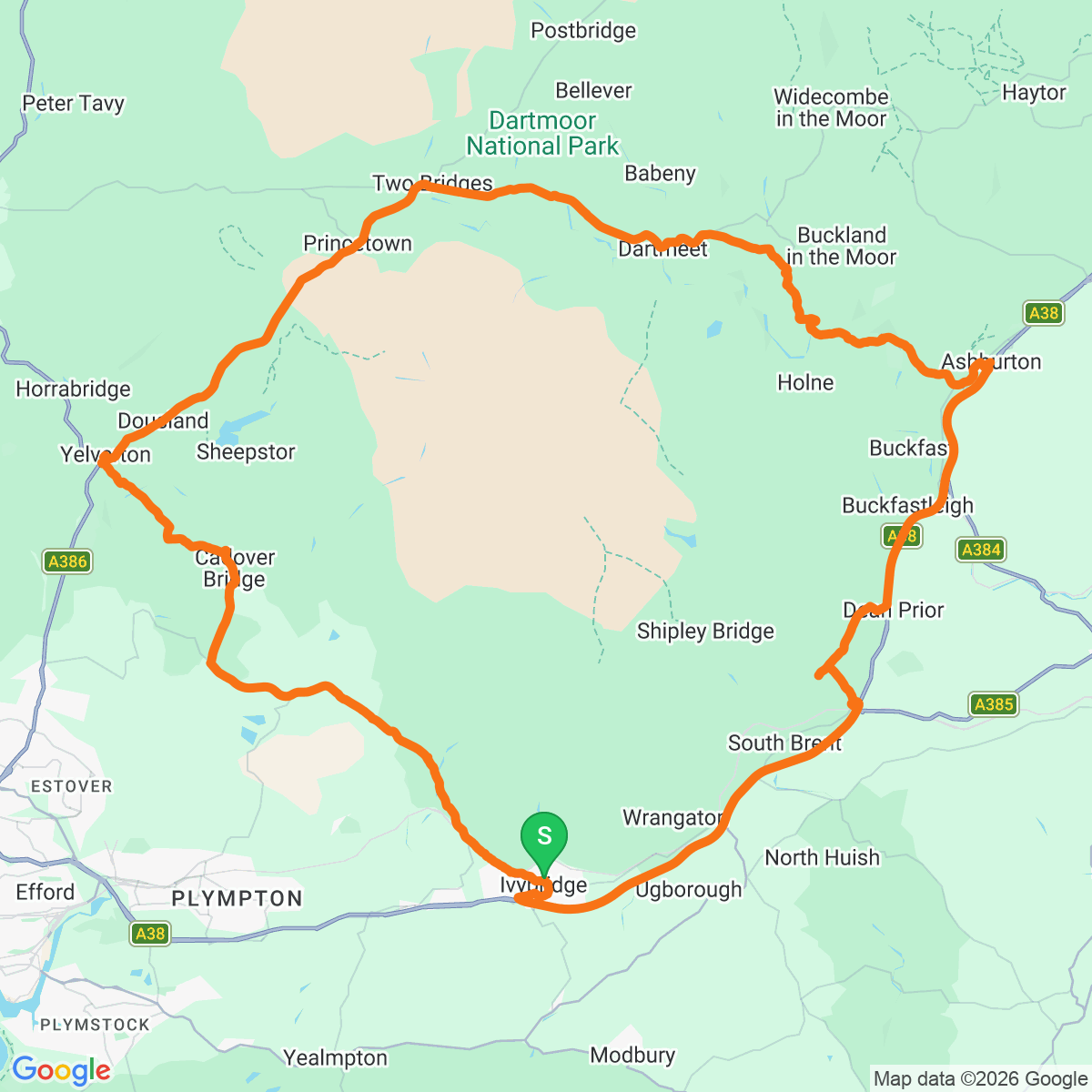 Route map for South Moor Sweeper