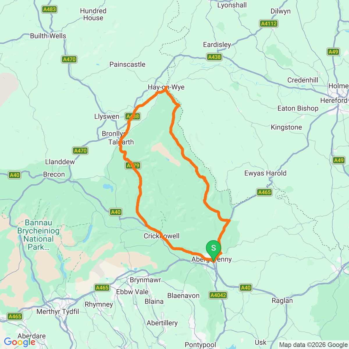 Route map for The Gospel Pass Highroad