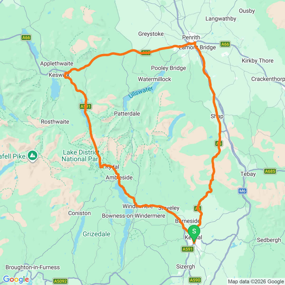 Route map for The Grand Tour