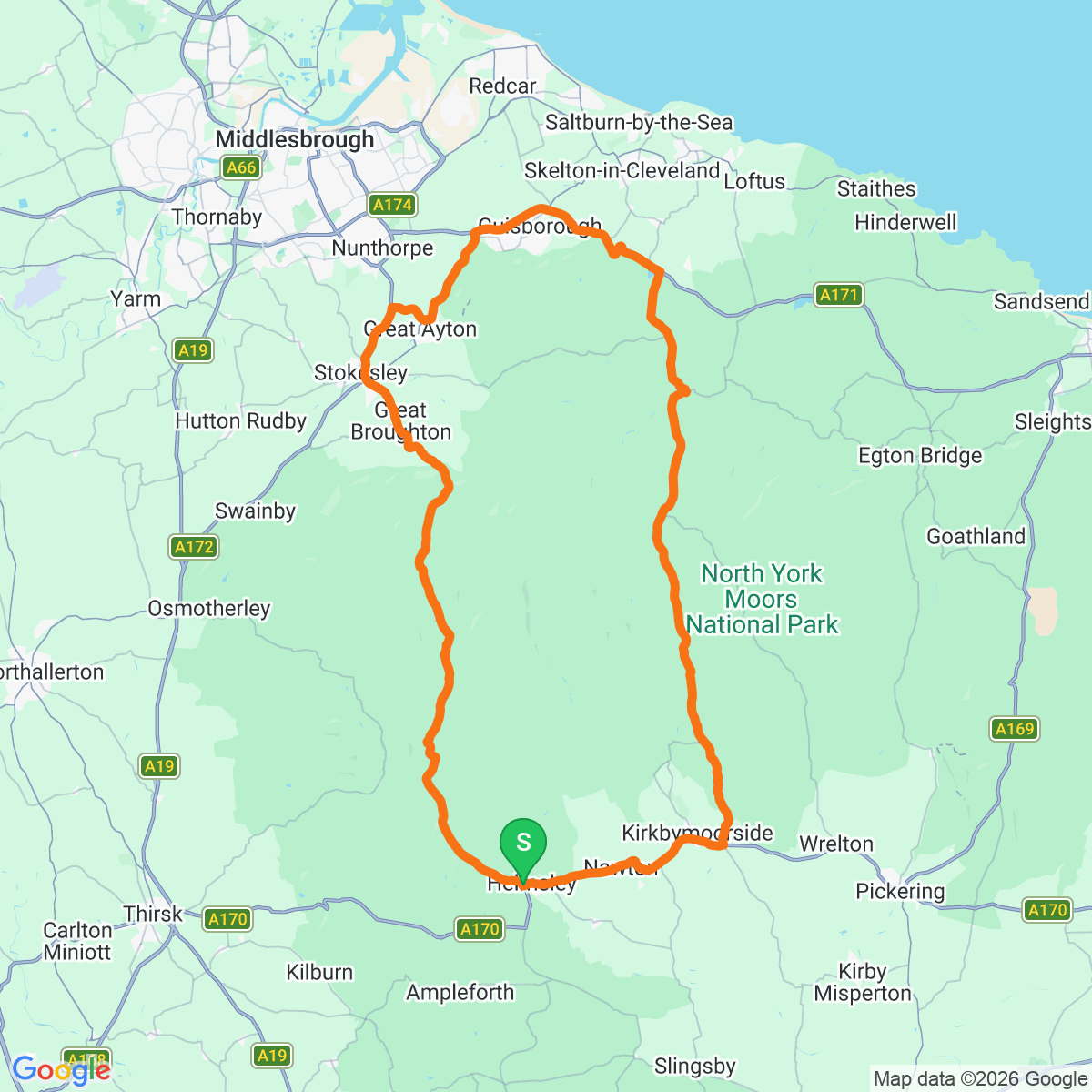 Route map for The Helmsley Twist