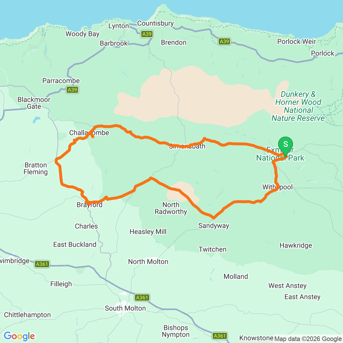 Route map for The High Heart